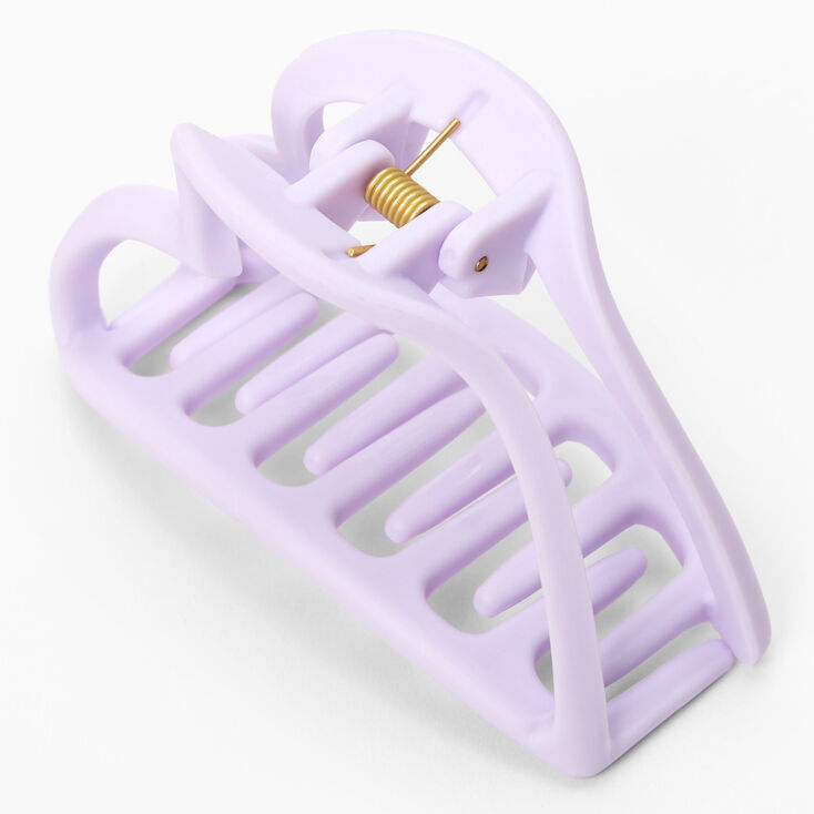 Medium Outline Heart Hair Claw - Lilac,