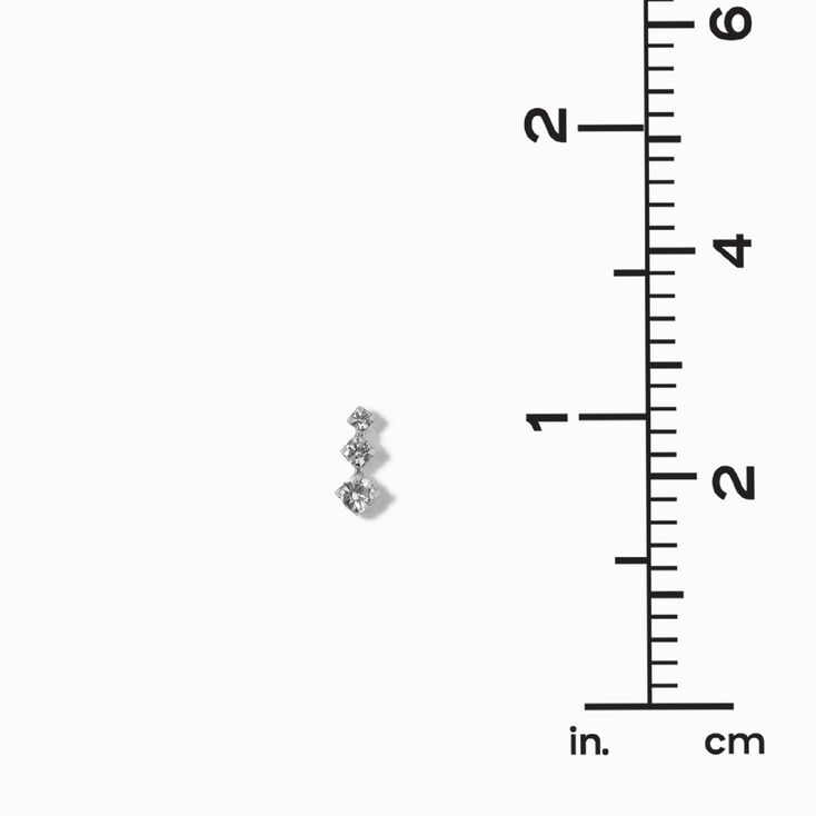 Icing Select Sterling Silver Platinum Tripod Cubic Zirconia Stud Earrings,