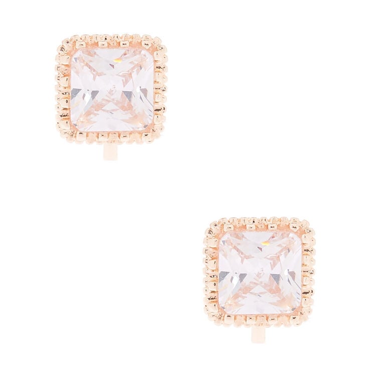 Icing Womens Rose Gold Pineapple Clip On Stud Earrings