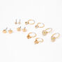 Gold Butterfly Daisy Mixed Earrings - 6 Pack,