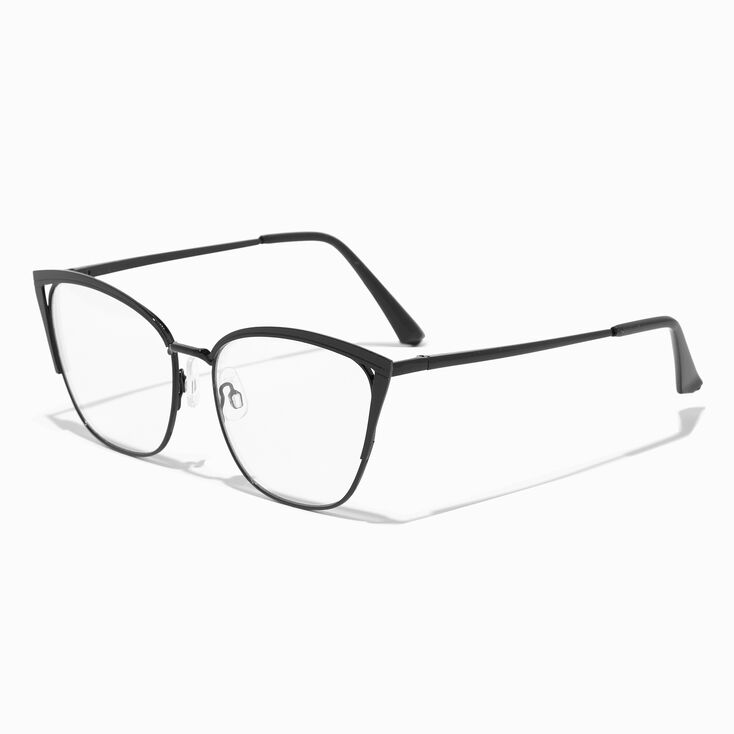 Solar Blue Light Reducing Matte Black Cat Eye Clear Lens Frames,