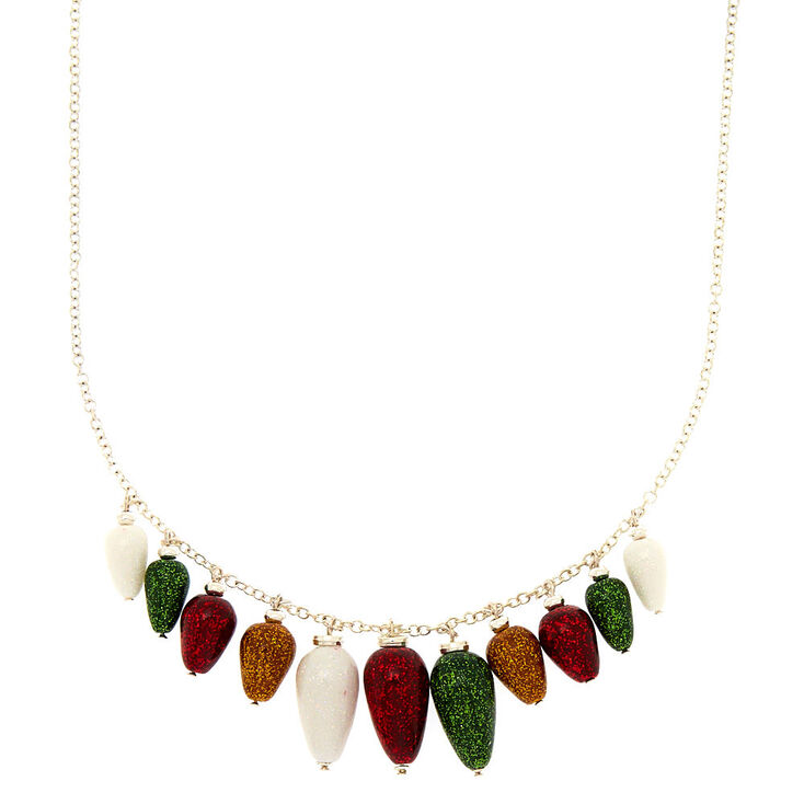 Glitter Christmas Lights Necklace,