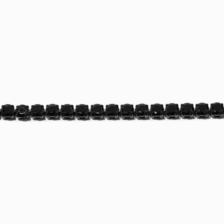 Black Stainless Steel Cubic Zirconia Tennis Bracelet,