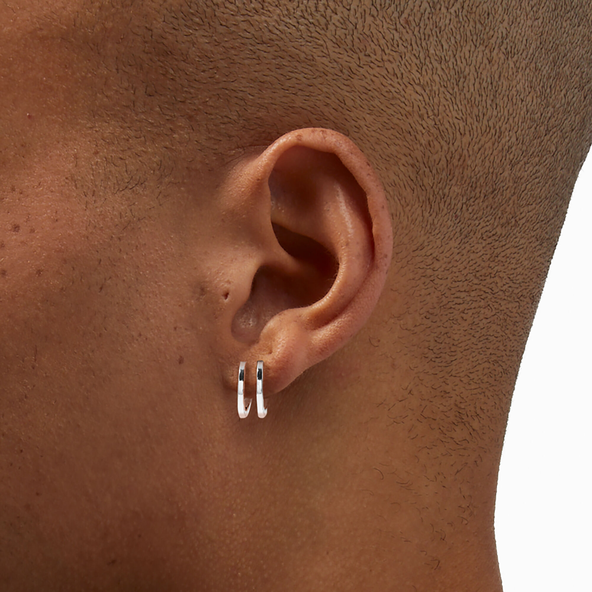 Double earrings men hotsell