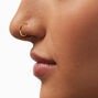 Gold Sterling Silver 22G Flower Crystal Nose Studs &amp; Hoop - 6 Pack,