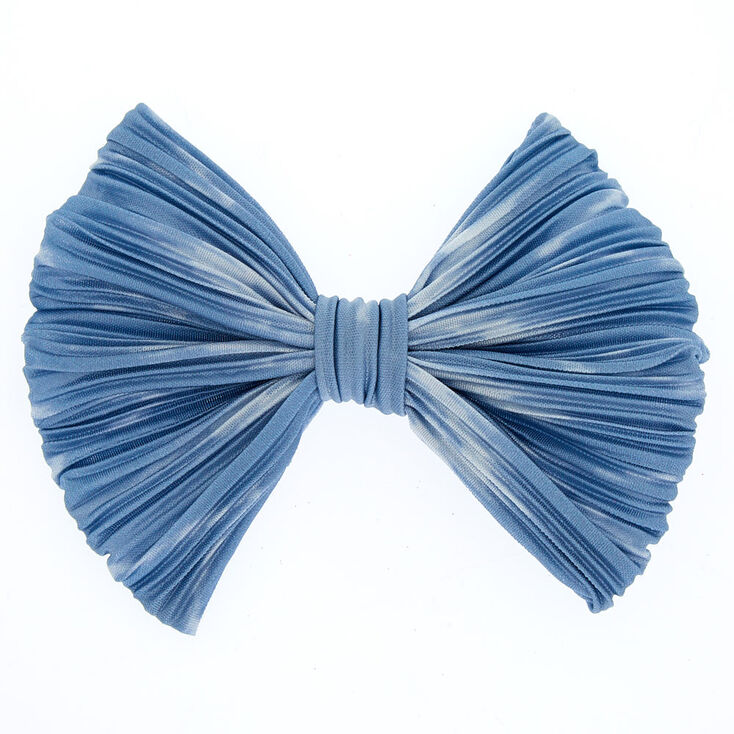 Pleated Tie Dye Bow - Blue,