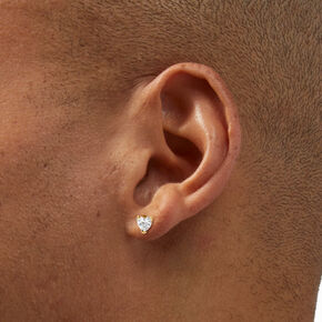 ICING Select 18k Yellow Gold Plated Cubic Zirconia Heart Stud Earrings,