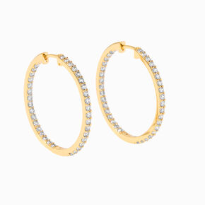 Icing Select 18k Gold Plated Cubic Zirconia 30MM Circle Hoop Earrings,