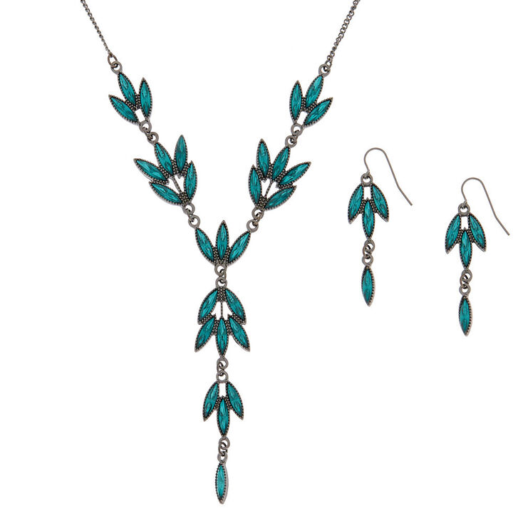 Hematite Vine Jewelry Set - Green, 2 Pack,