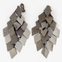 Black 3&quot; Diamond Chandelier Clip On Drop Earrings,