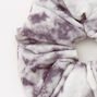 Medium Gray &amp; White Tie Dye Hair Scrunchie,