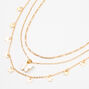 Gold-tone Butterfly Multi-Strand Choker Necklaces - 2 Pack,
