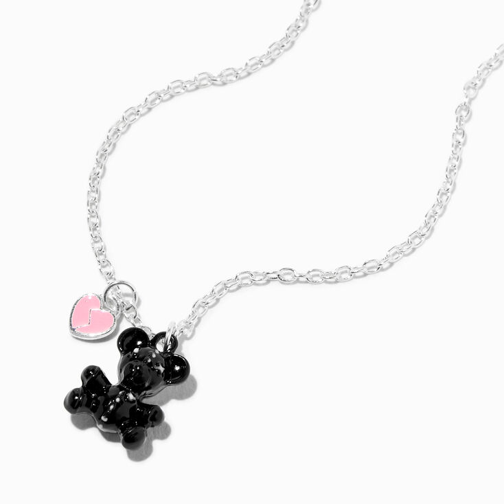 Black Dead Bear Pendant Necklace,