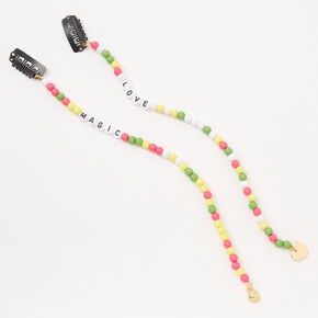 Bright Pastel Faux Hair Beads - 2 Pack,