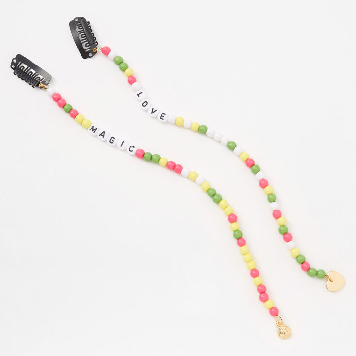 Bright Pastel Faux Hair Beads - 2 Pack,