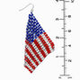 American Flag 3&quot; Mesh Drop Earrings,