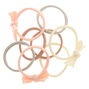 Baby Pink Bow Rolled Hair Ties 8 Pack,