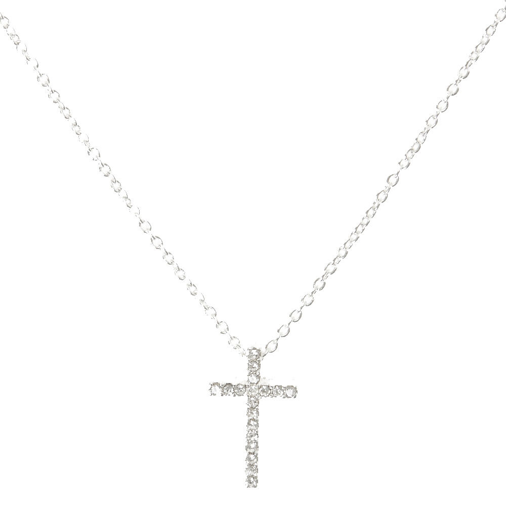 Swarovski Crystal Braided Cross Pendant in Sterling Silver