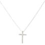 Silver Crystal Cross Necklace,