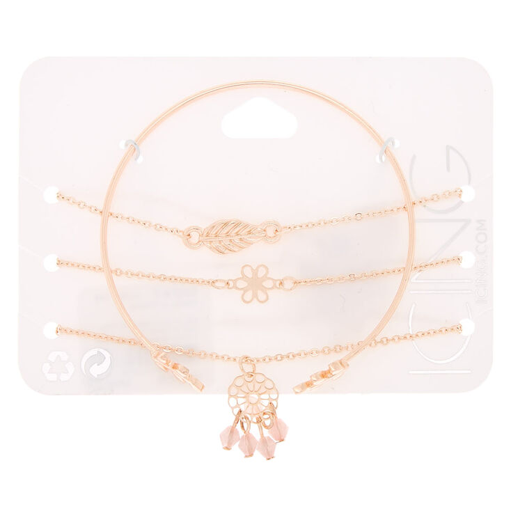 Rose Gold Delicate Bracelets - 4 Pack,