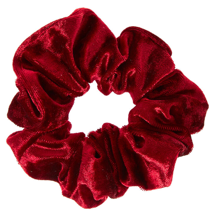 Medium Velvet Hair Scrunchie - Burgundy,