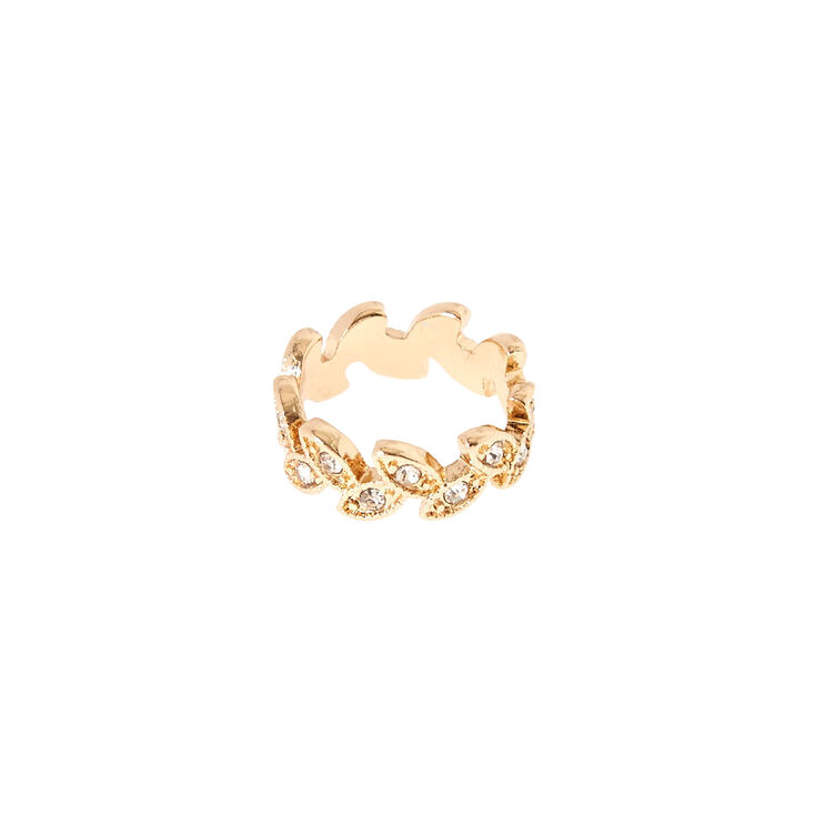 Gold-Tone Leaf Midi Ring,