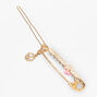 Gold Safety Pin Be Happy Hair Barrette,