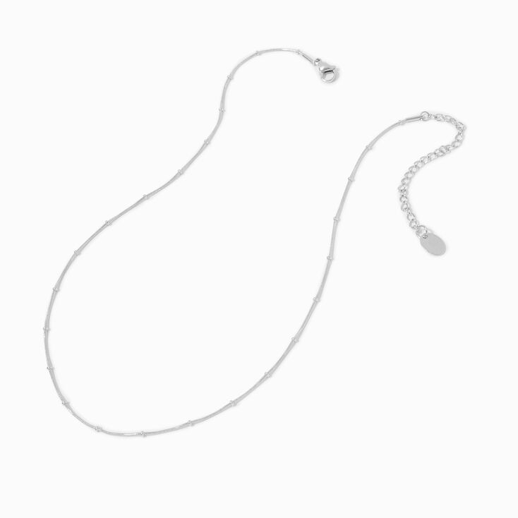 Silver-tone Stainless Steel Satellite Chain Necklace,