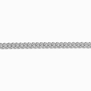 Silver 3MM Curb Chain Link Bracelet,