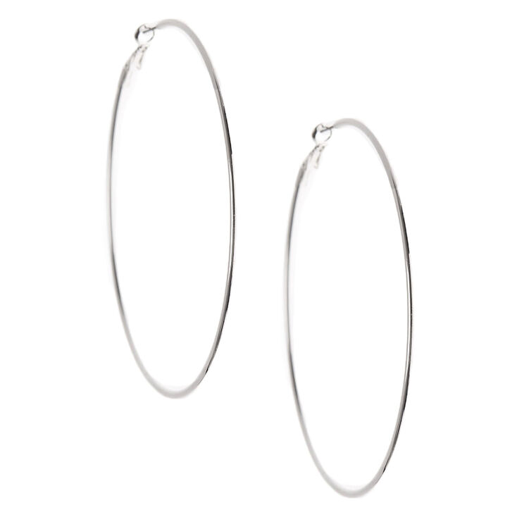 Silver 80MM Hoop Earrings,