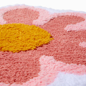 Pink Daisy Shaped Plush Rug,