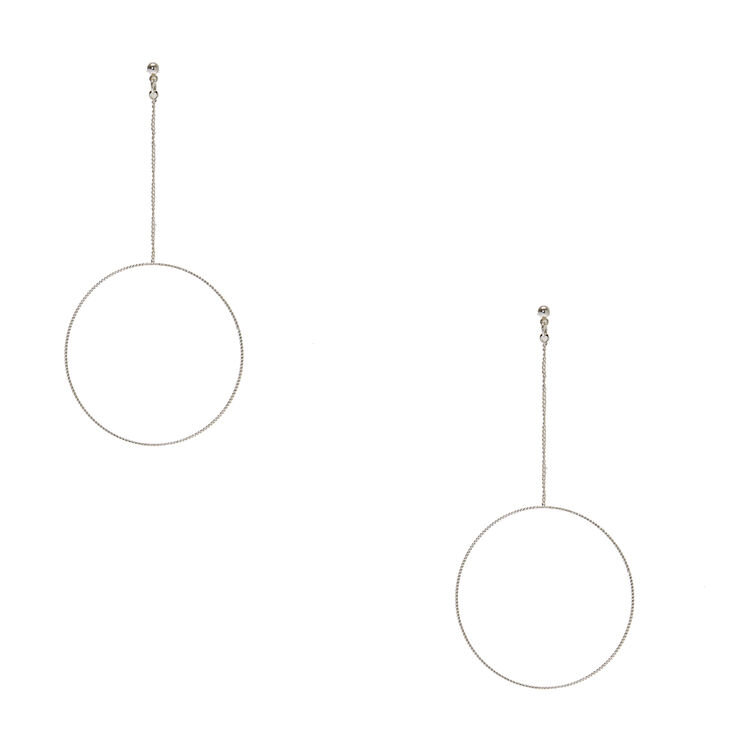 Open Circle Drop Earrings,