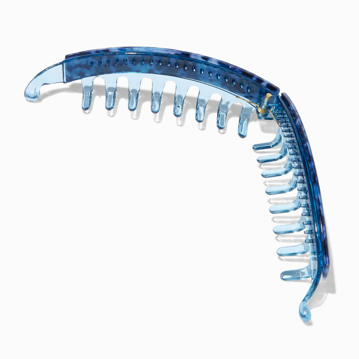 Blue Tortoiseshell Acrylic Banana Hair Claw,