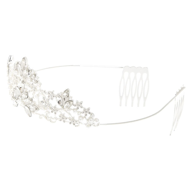 Crystal & Pearl Flower Tiara,