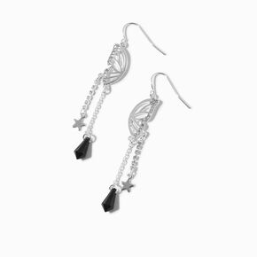 Silver-tone Embellished Butterfly Wing 2&quot; Drop Earrings,