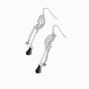 Silver-tone Embellished Butterfly Wing 2&quot; Drop Earrings,
