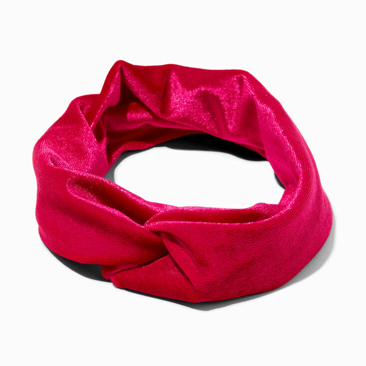 Jewel Pink Velvet Twisted Headwrap,