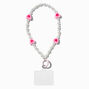 Heart &amp; Pearl Beaded Phone Wrist Strap,