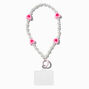 Heart &amp; Pearl Beaded Phone Wrist Strap,