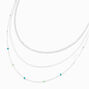 Silver Cool Color Beaded Multi-Strand Necklace,