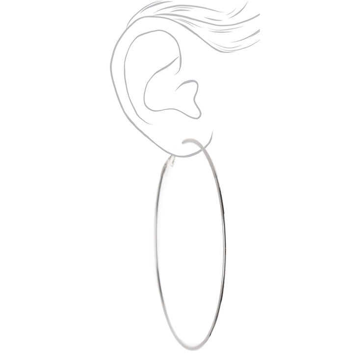 Silver 80MM Hoop Earrings,