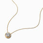 B&#39;Loved by Icing Gold Sterling Silver Cubic Zirconia Halo Pendant Necklace,