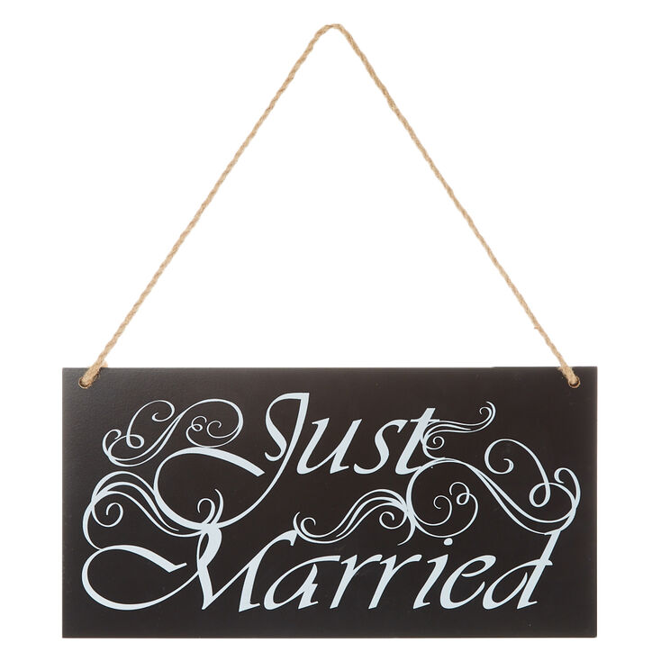 Just Married Chalkboard Sign Icing US
