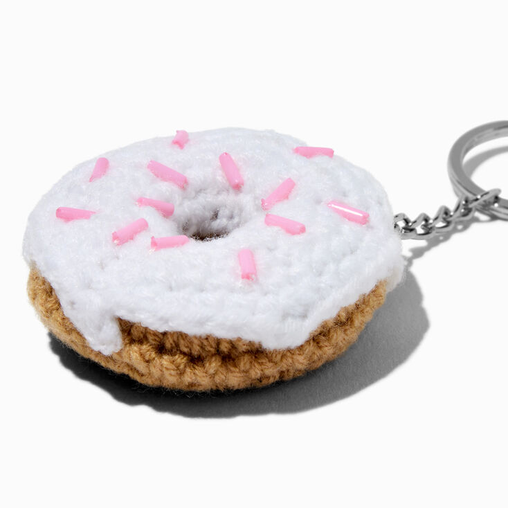 Sprinkle Donut Crocheted Keychain,