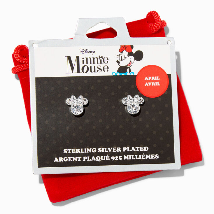 &copy;Disney Minnie Mouse Birthstone Sterling Silver Stud Earrings - April,