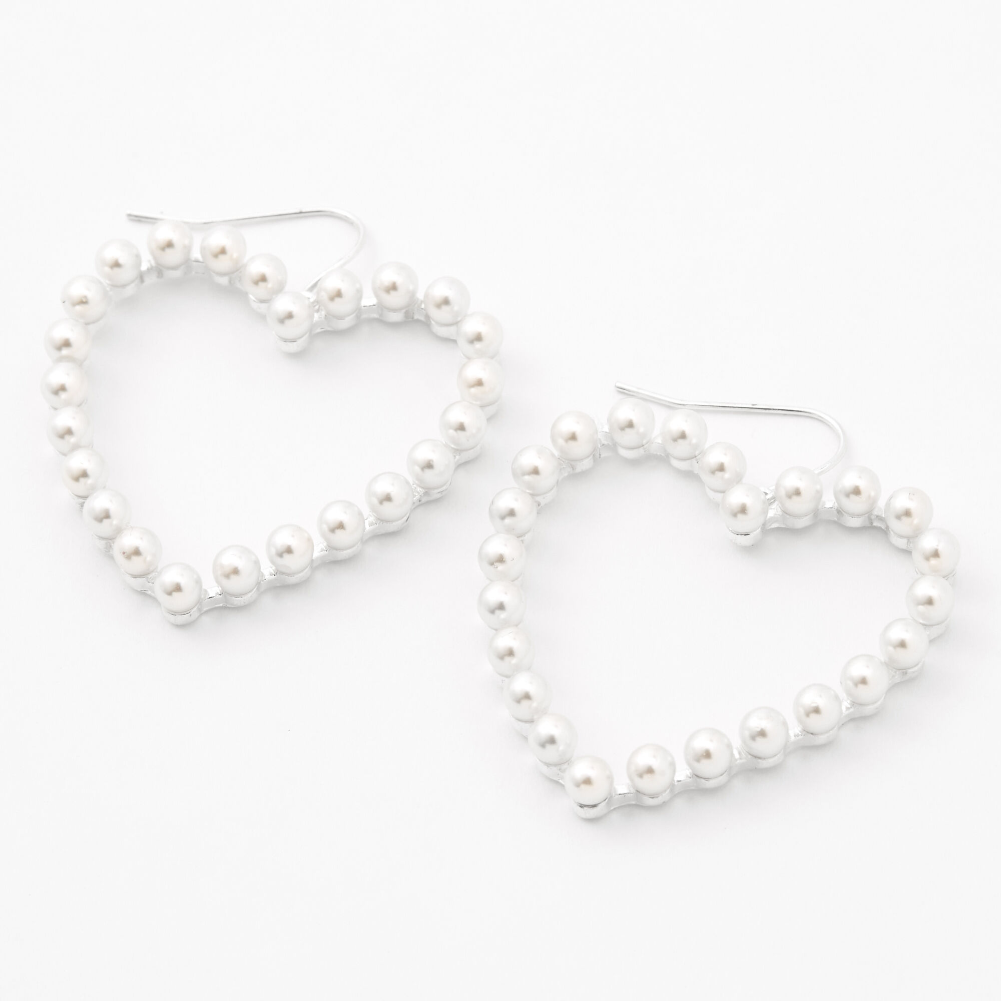 Pearl heart shaped outlet earrings