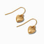 Gold Small Heart 0.5&quot; Drop Earrings,