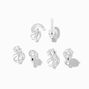 Silver Cubic Zirconia 7MM Round Clip On Stud Earrings - 3 Pack,