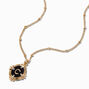 Gold Antique Style Initial Pendant Necklace - C,
