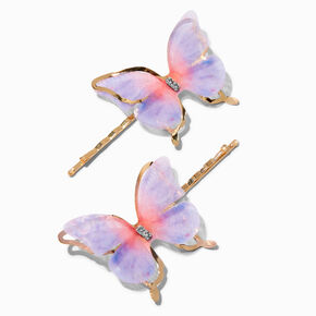 Pink &amp; Purple Butterfly Hair Pins - 2 Pack,